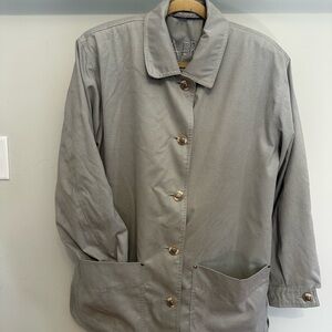 Aeros Women's Medium Green Gray Utility Jacket Button Front Coat Lined
